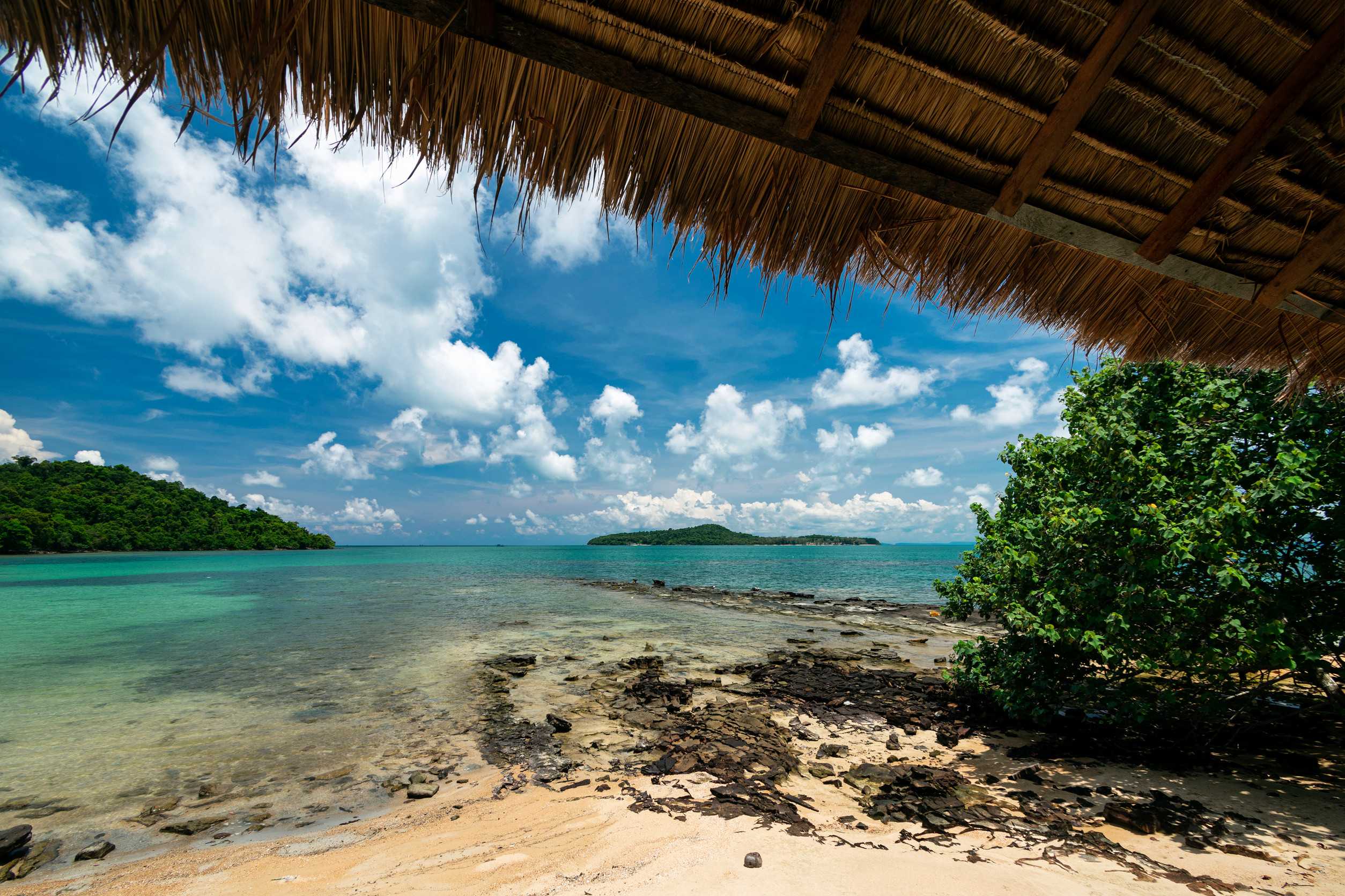 Beach View From Tropical Bungalow In Koh Ta Tiev Island