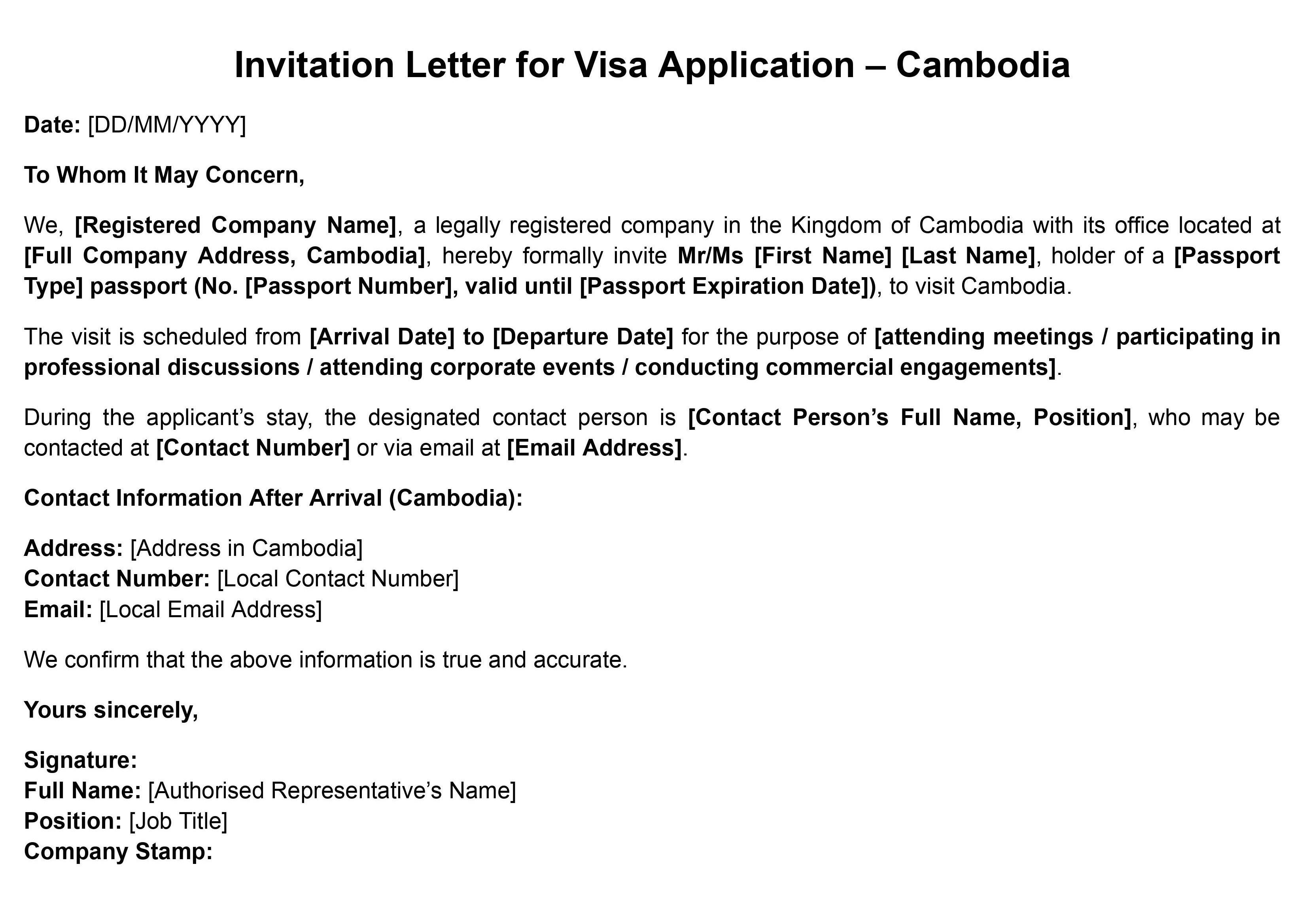 Business Invitation Letter
