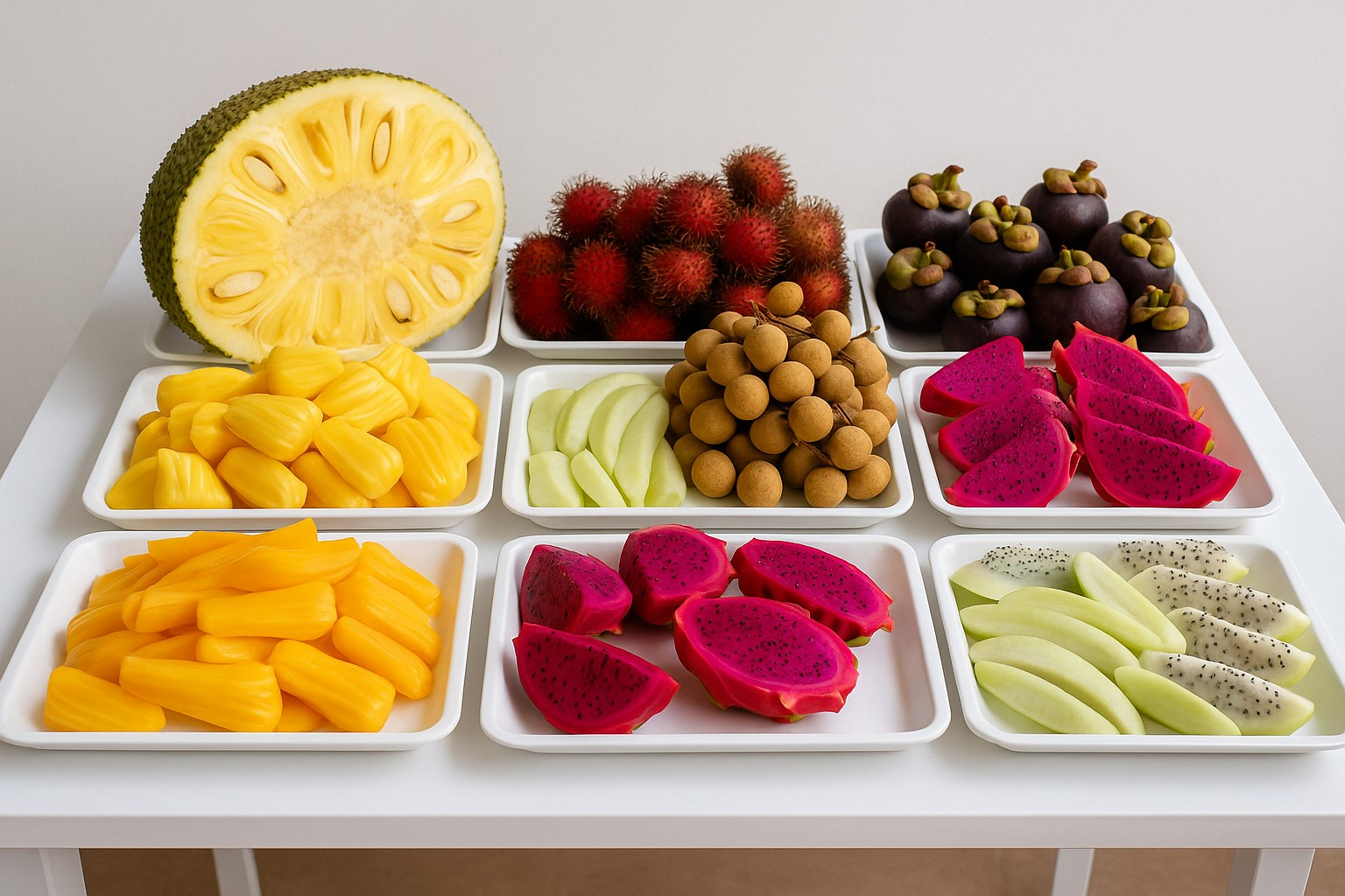 Cambodian fruit stall with seasonal produce
