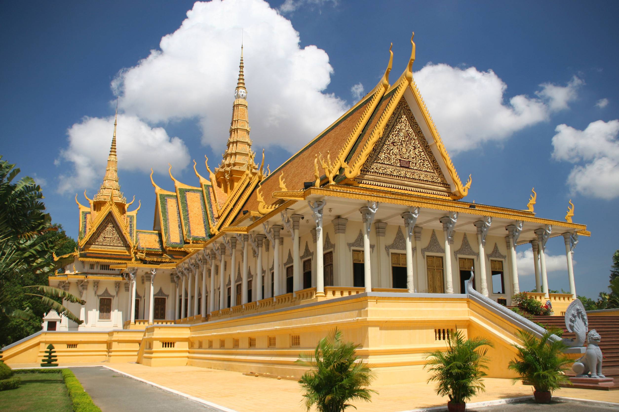 Golden Royal Palace building in Cambodia