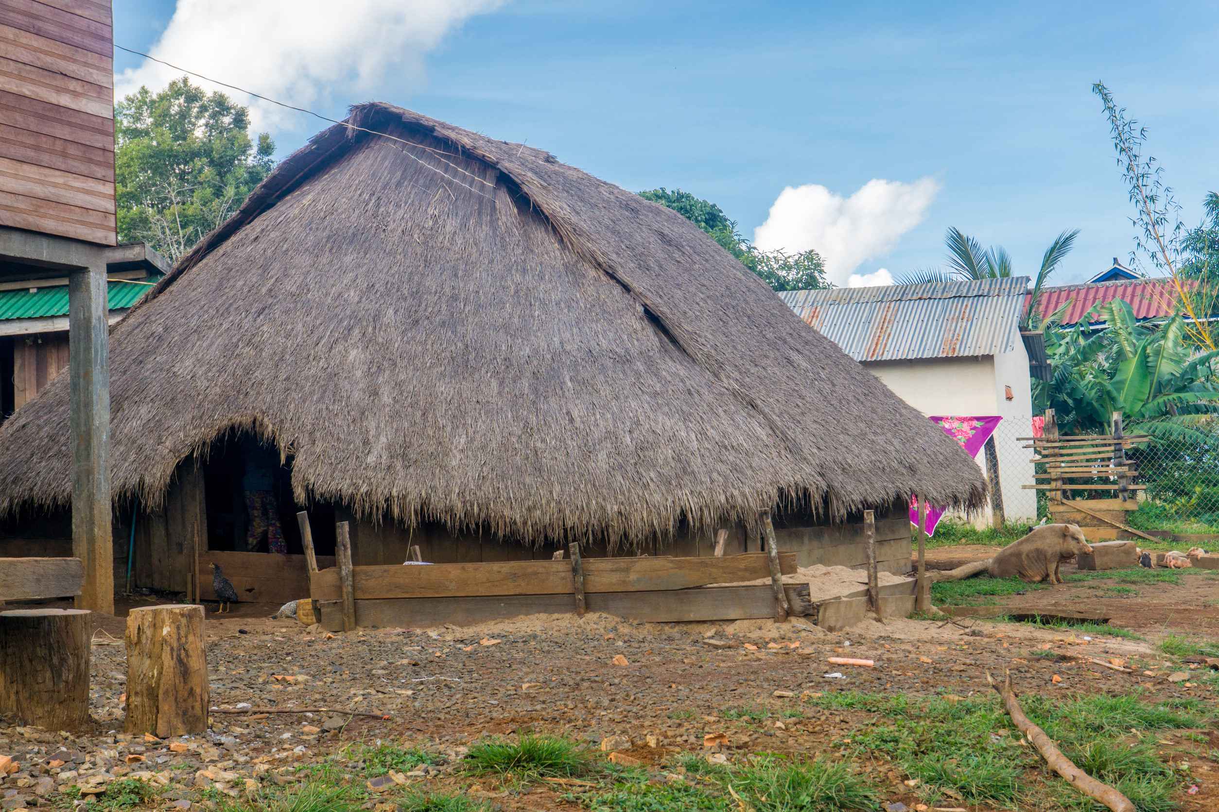 The traditional Bunong thatched house in Mondulkiri