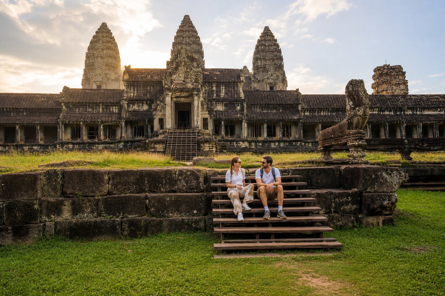 Tourists At Angkor Wat Cambodia
