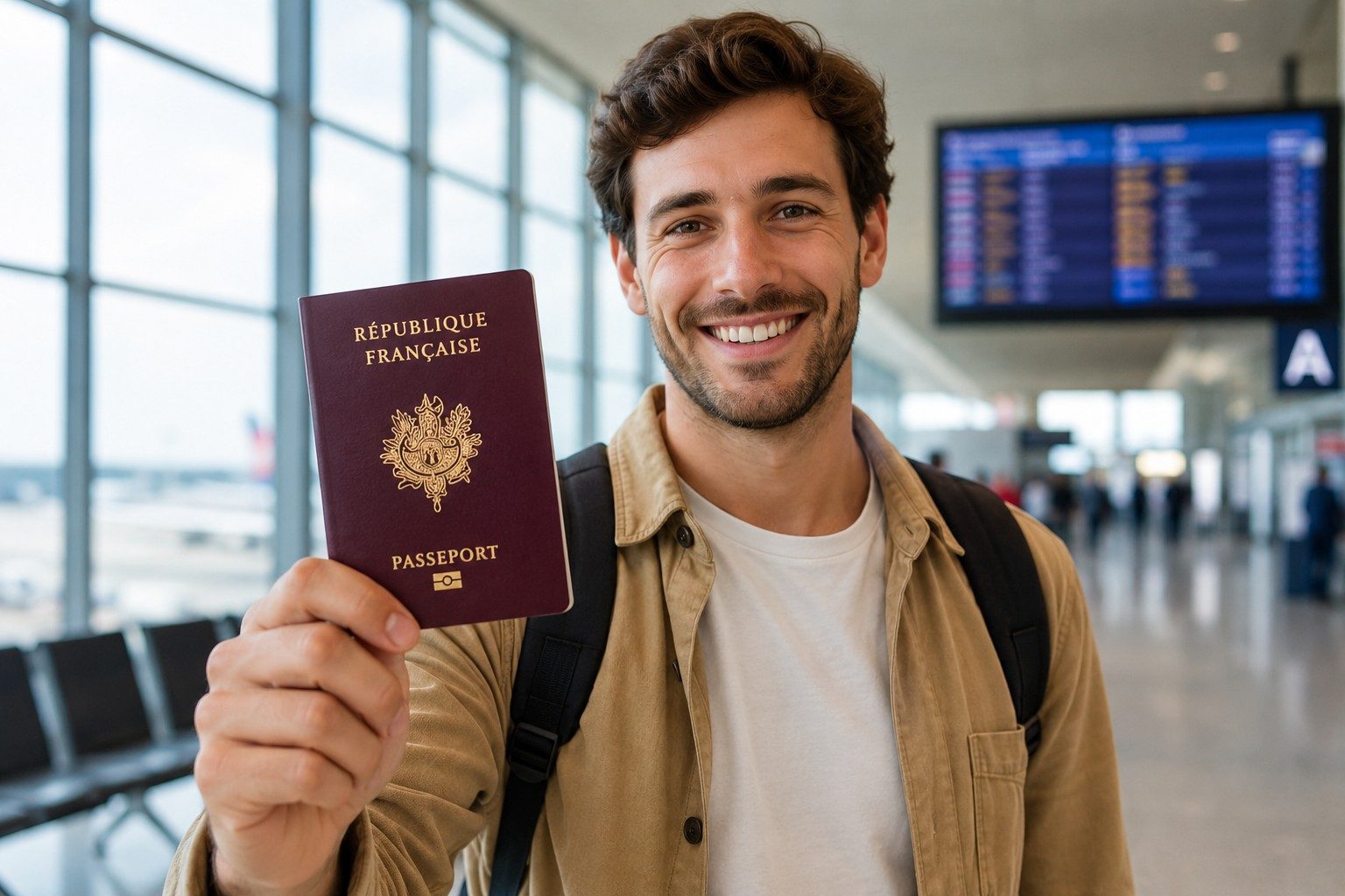 Traveller Holding A French Passport